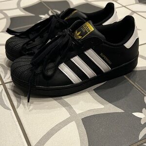 Adidas Superstar Black with White Stripes